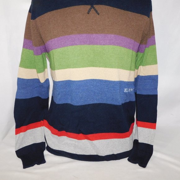 Billabong Mens M Block Striped Multicolour Crew neck Knit Sweater - Picture 3 of 12